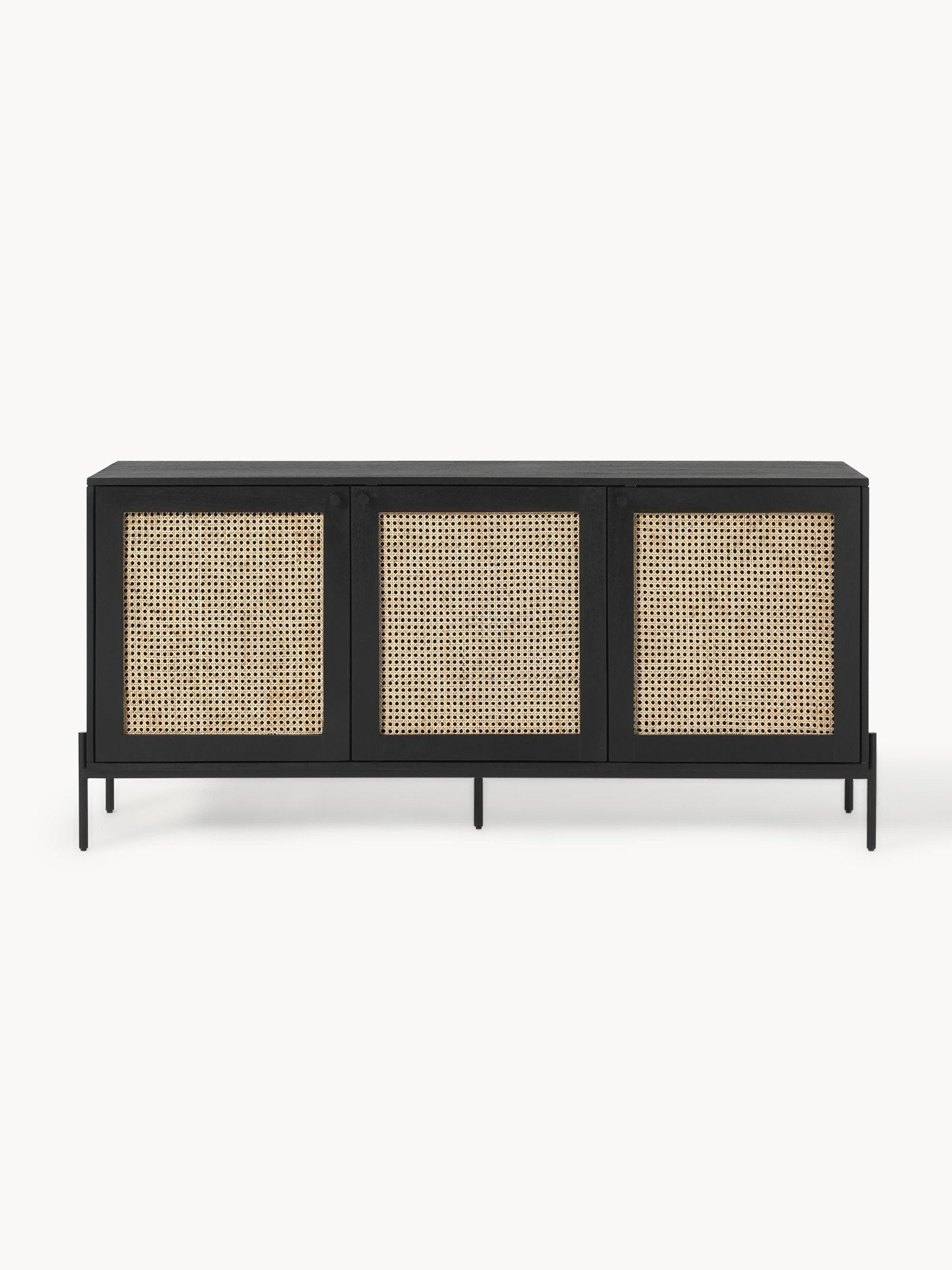 Viyana Rattan Detaylı Masif Ahşap Konsol 165cm - Velotti