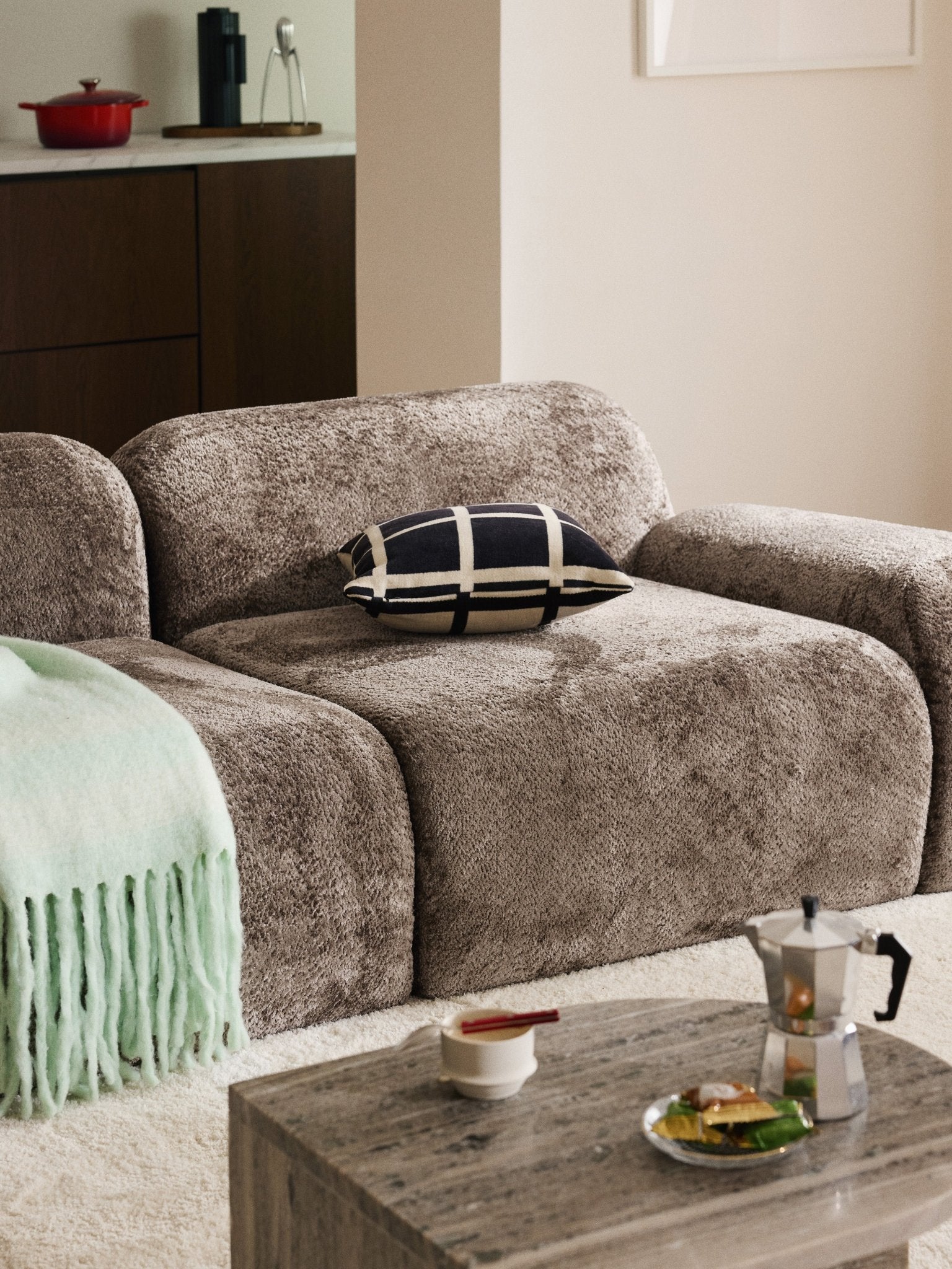 Wolke 3-Kişilik Modüler Teddy Bouclé Koltuk Lüks Modern Tasarım - Velotti