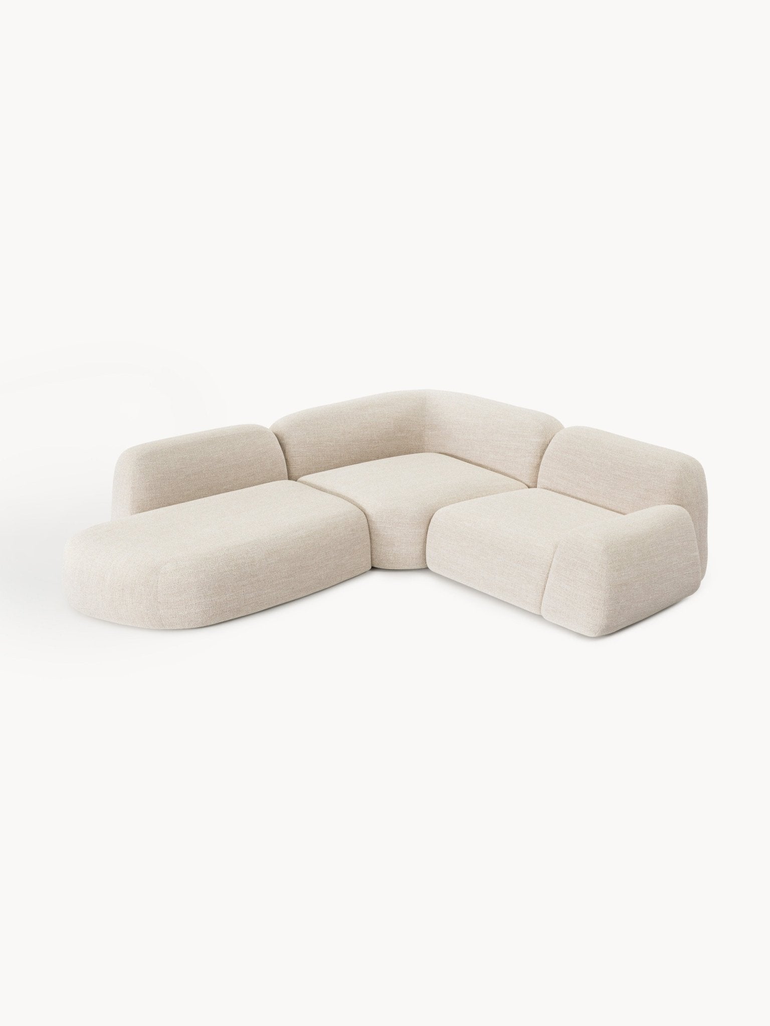 Wolke 4-Kişilik Modüler Bouclé Köşe Koltuk Chaise Longue - Velotti