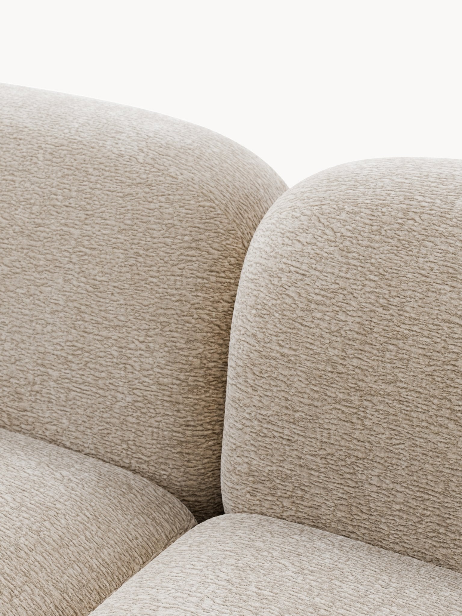 Wolke 4-Kişilik Modüler Köşe Koltuk Teddy Bouclé Bej - Velotti
