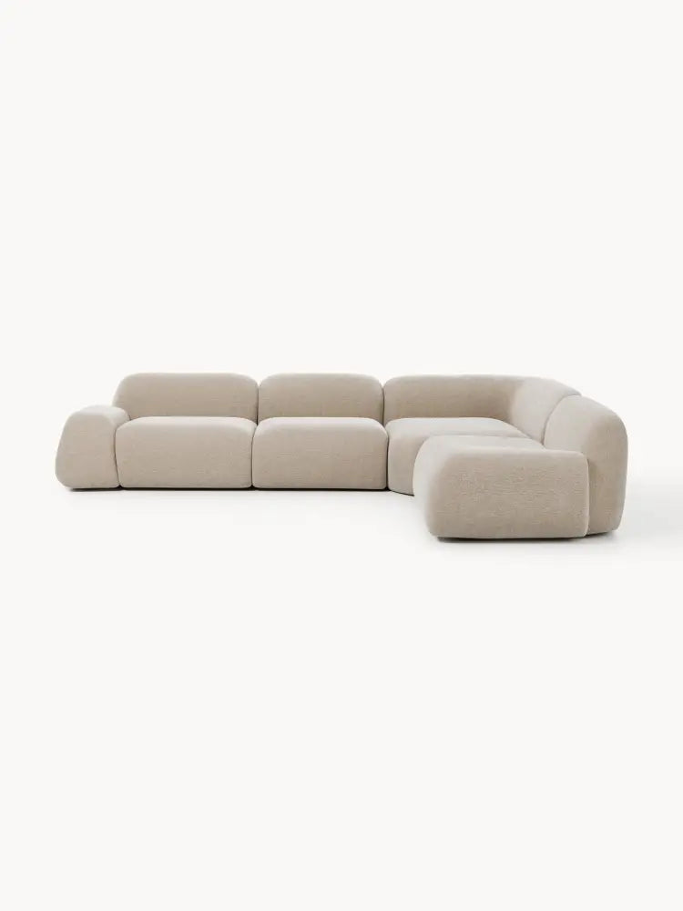 Wolke 4-Kişilik Modüler Köşe Koltuk Teddy Bouclé Bej - Velotti