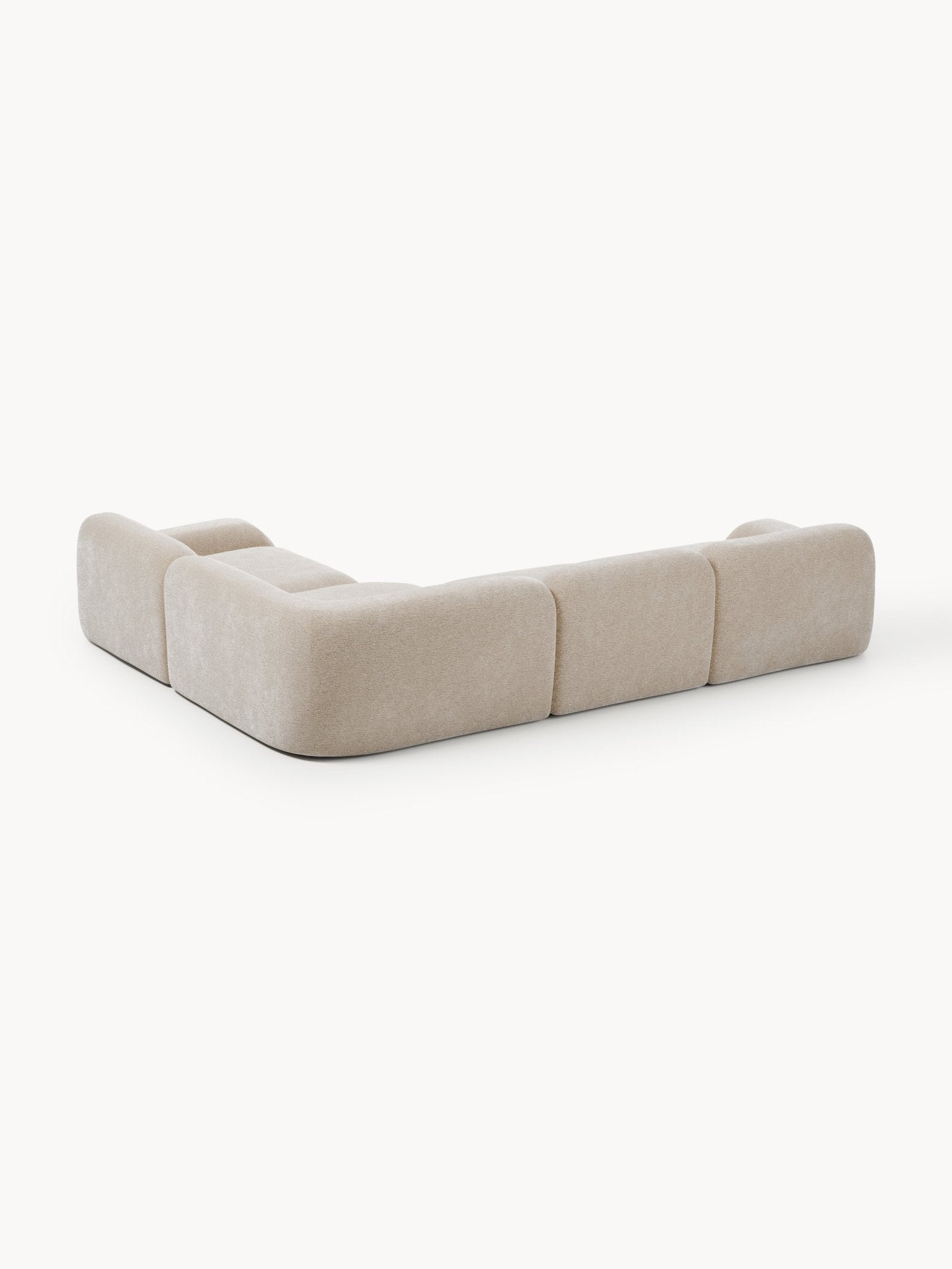 Wolke 4-Kişilik Modüler Köşe Koltuk Teddy Bouclé Bej - Velotti