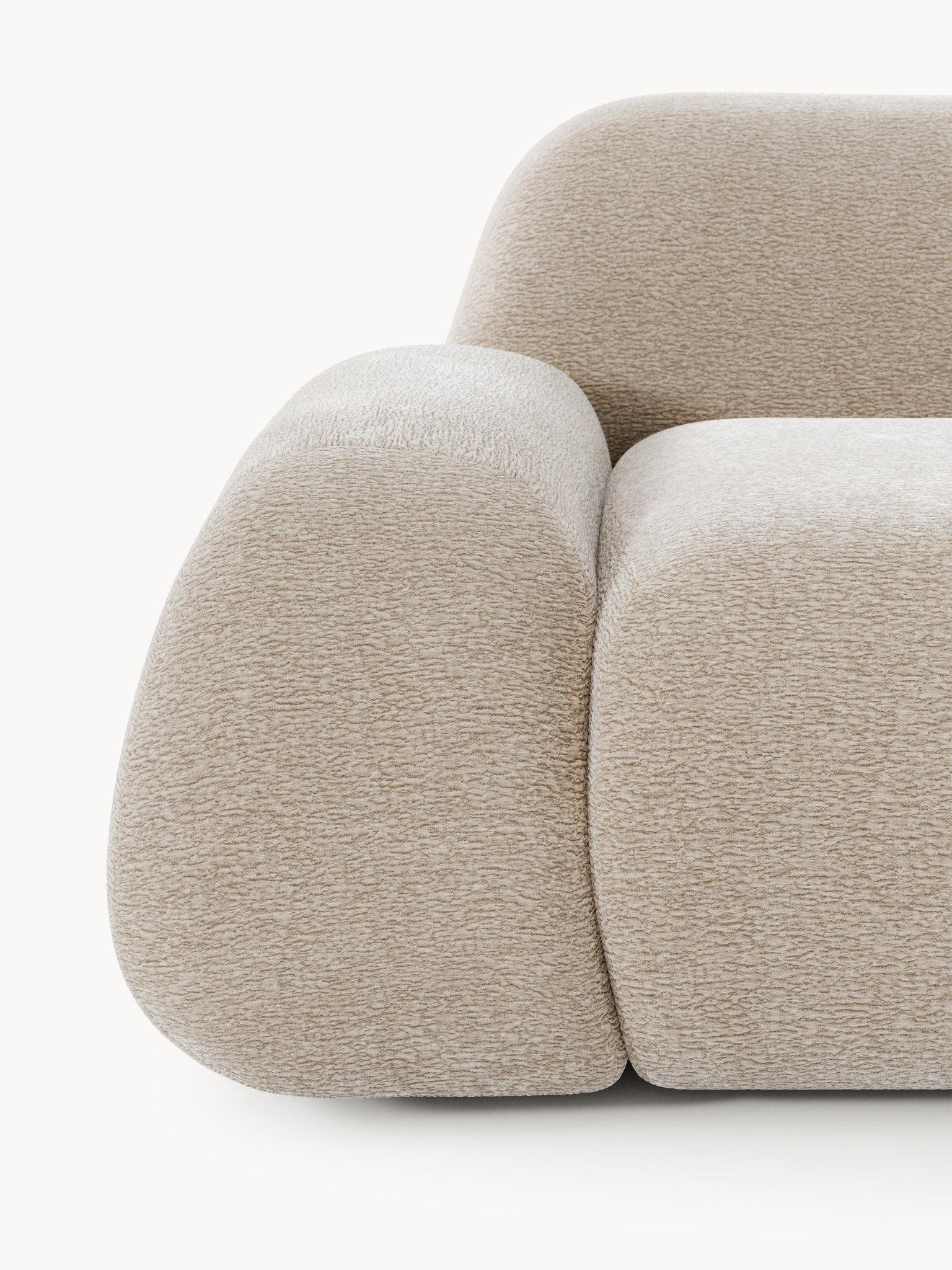 Wolke 4-Kişilik Modüler Köşe Koltuk Teddy Bouclé Bej - Velotti