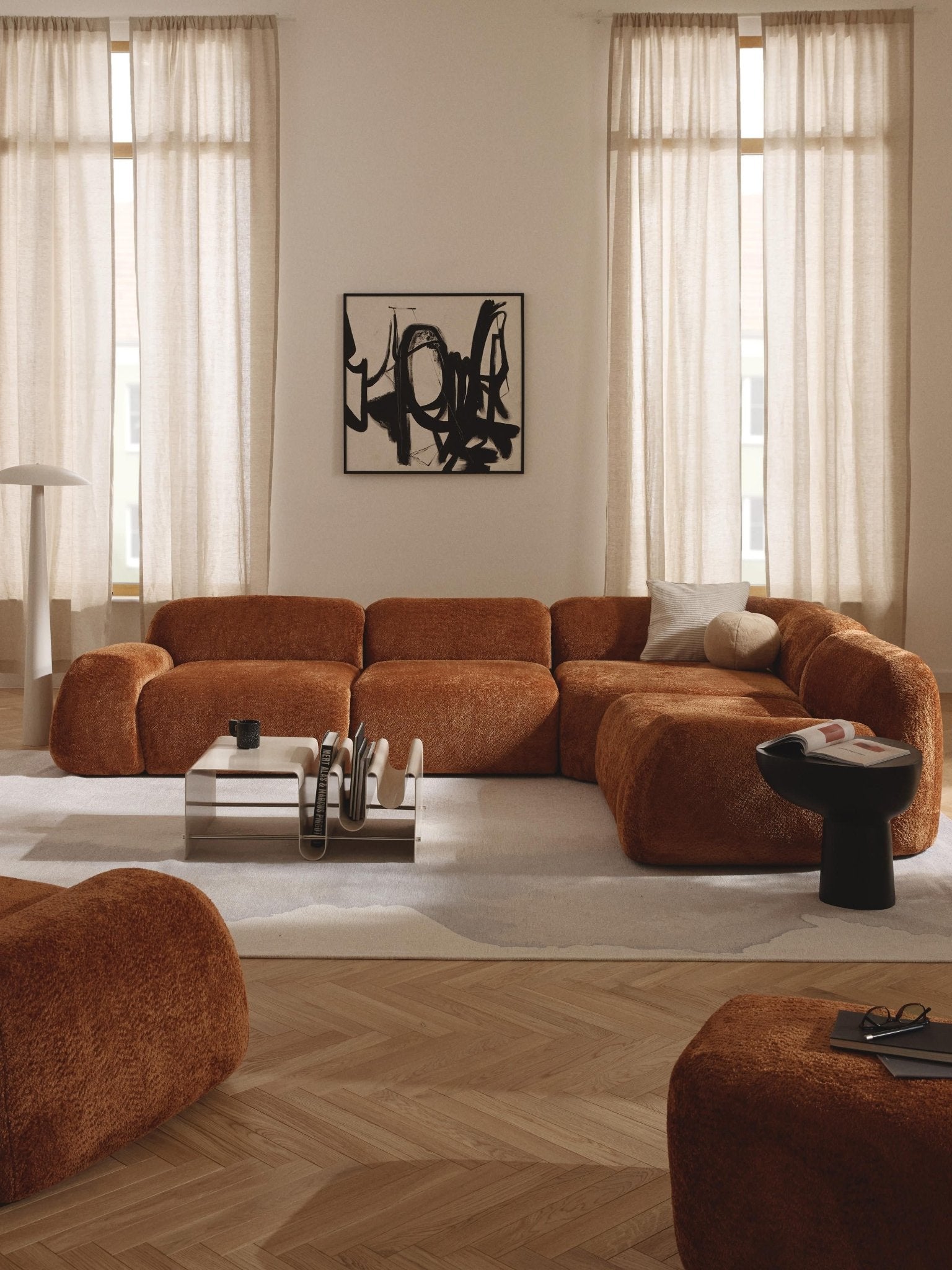 Wolke 4-Kişilik Modüler Köşe Koltuk Teddy Buklet - Velotti