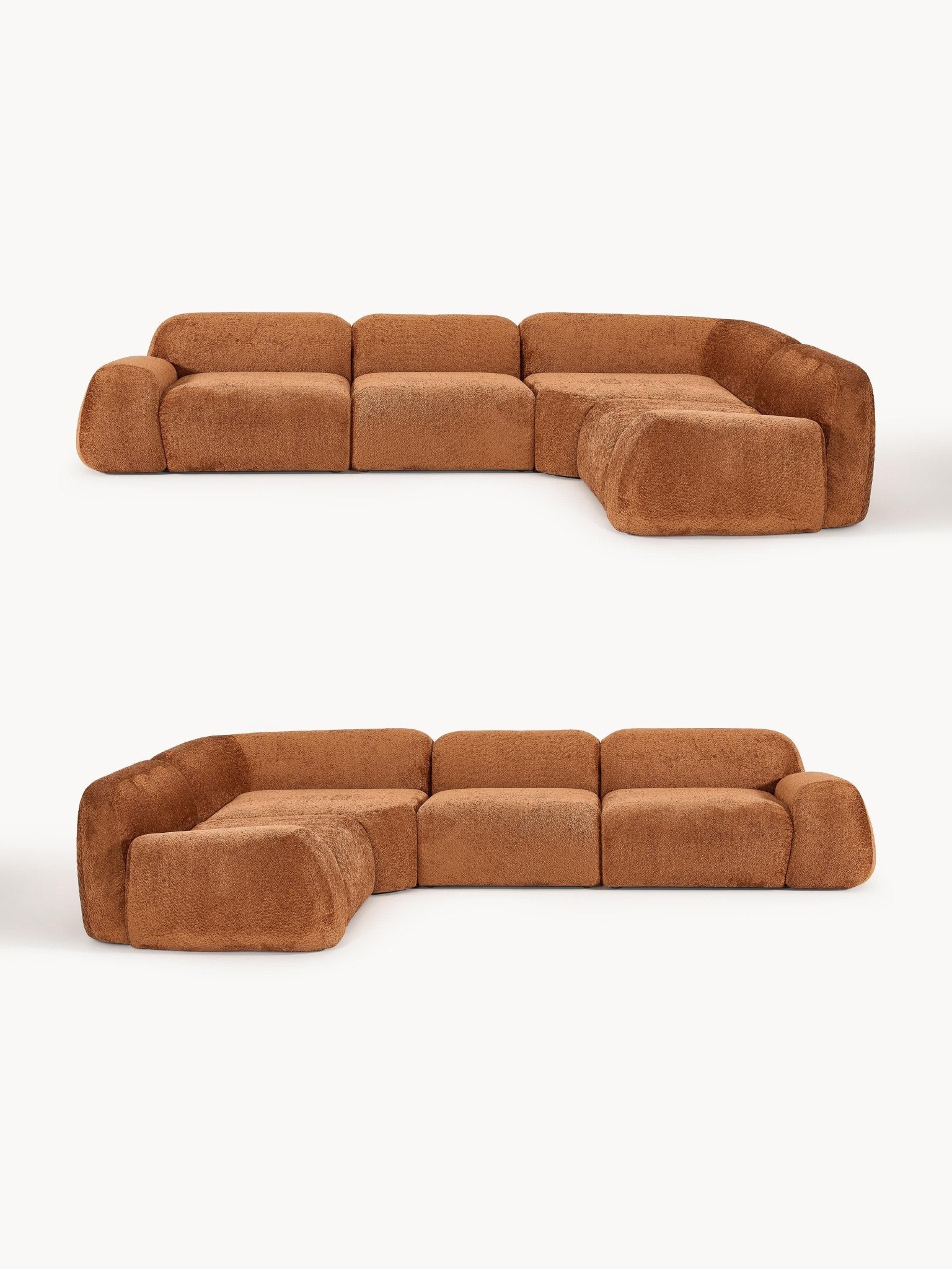 Wolke 4-Kişilik Modüler Köşe Koltuk Teddy Buklet - Velotti