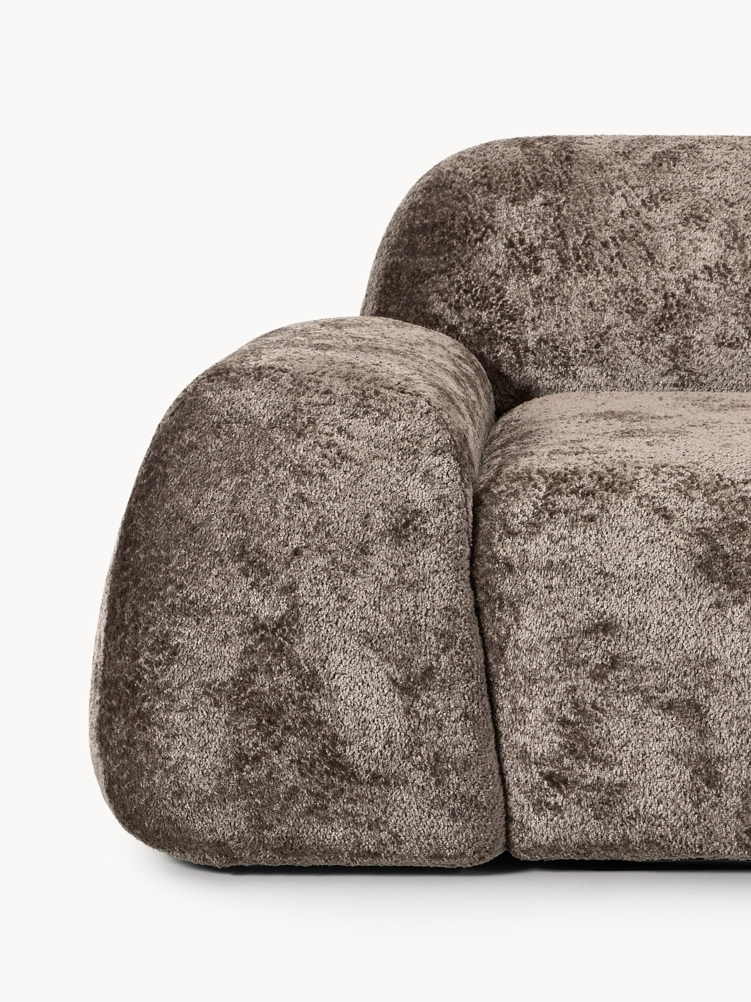 Wolke 4 Kişilik Modüler Köşe Koltuk Teddy Buklet Taupe - Velotti
