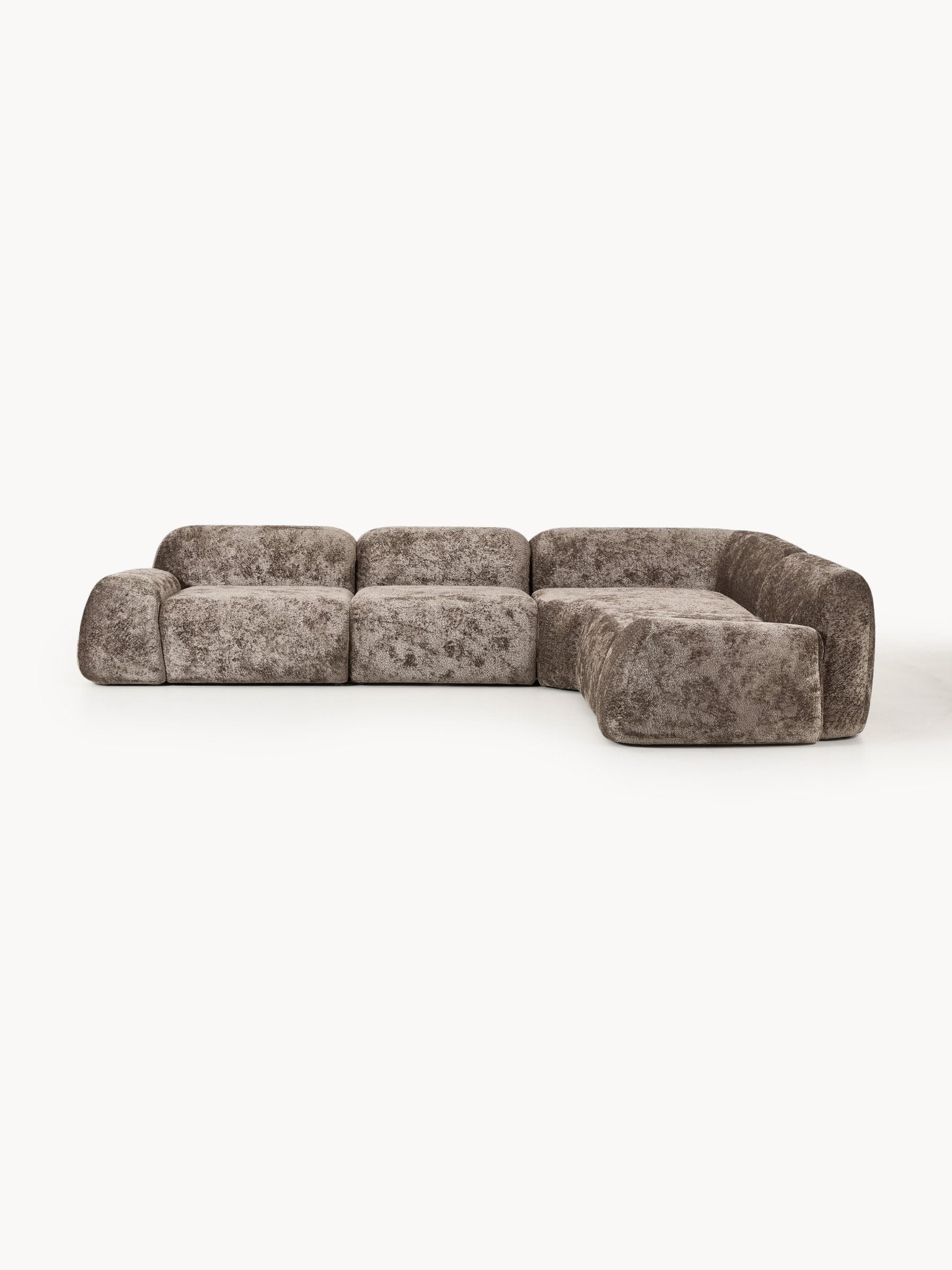 Wolke 4 Kişilik Modüler Köşe Koltuk Teddy Buklet Taupe - Velotti