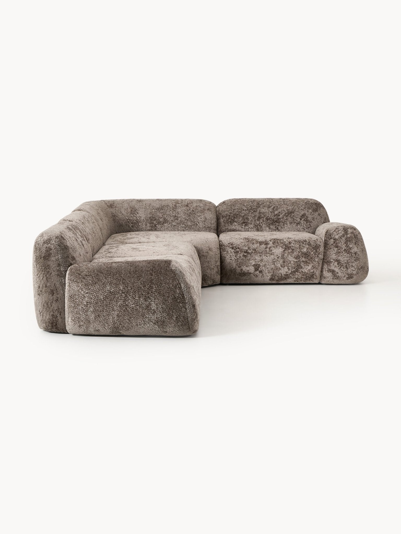 Wolke 4 Kişilik Modüler Köşe Koltuk Teddy Buklet Taupe - Velotti