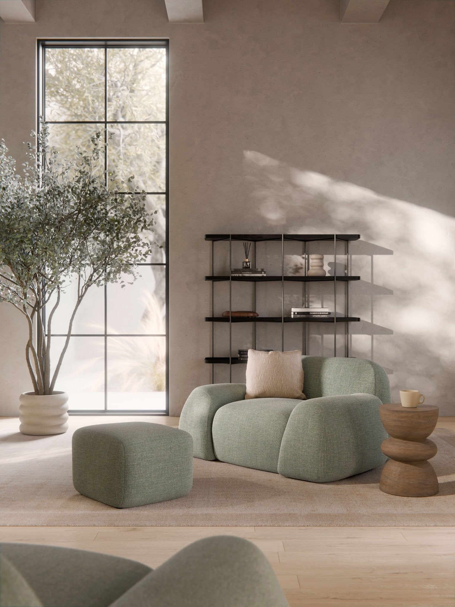 Wolke Bouclé Lounge Koltuk Modern Heykelsi Tasarım ve Konfor - Velotti