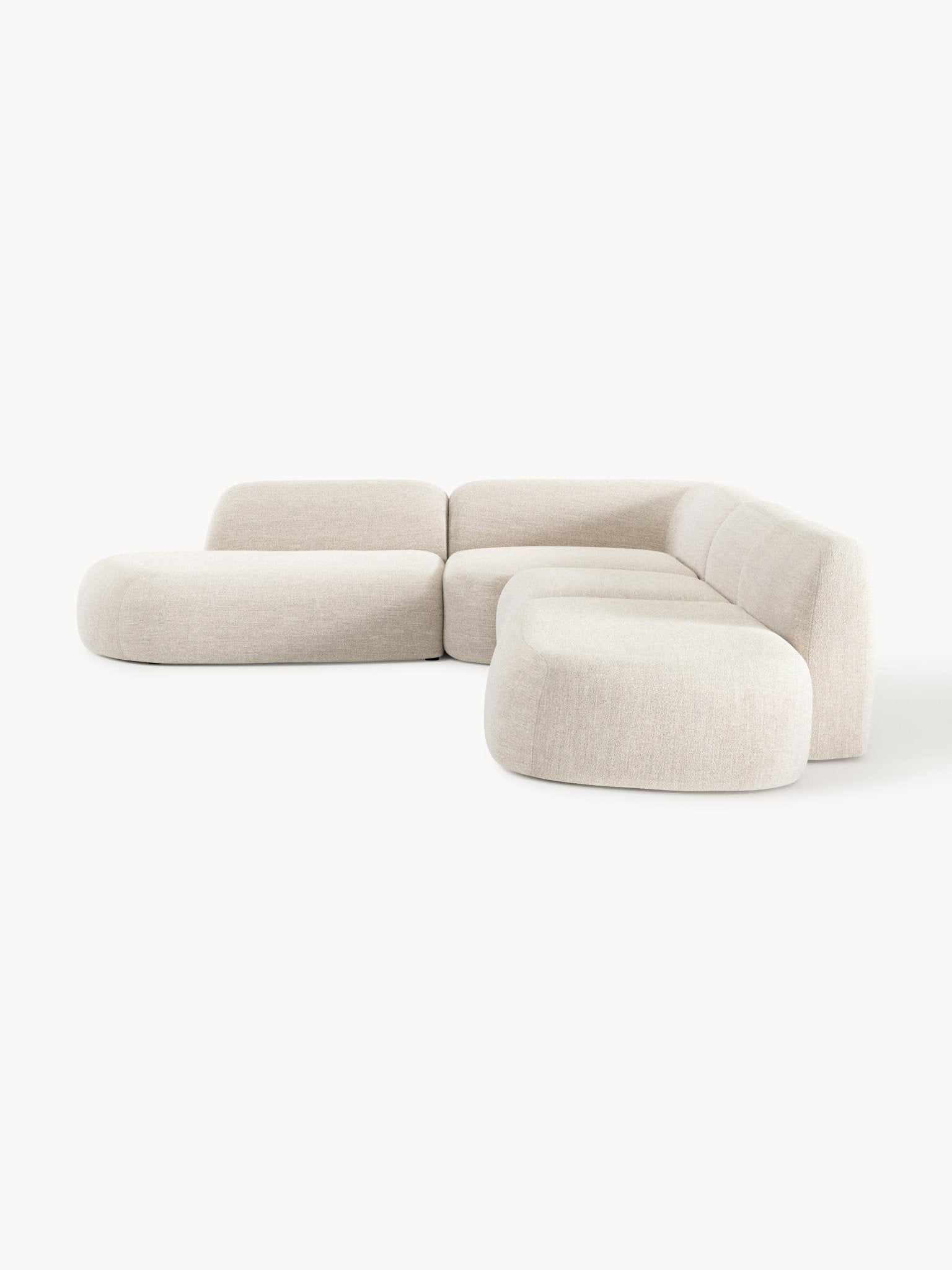 Wolke Modüler Bouclé XL Şezlonglu Köşe Koltuk - Velotti