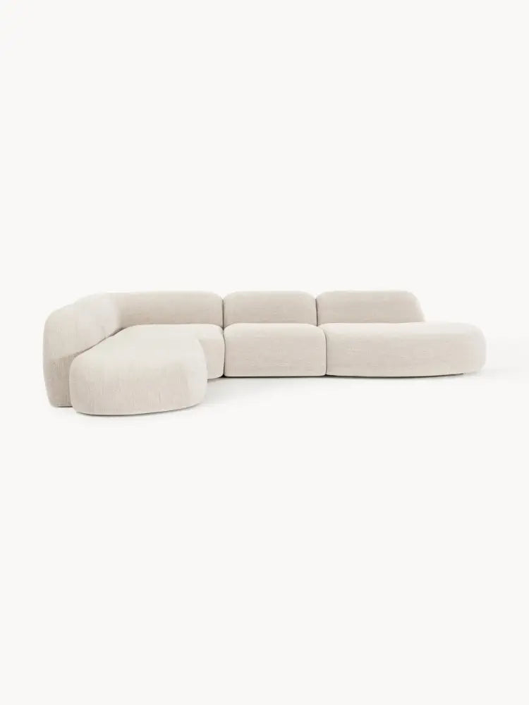 Wolke Modüler Bouclé XL Şezlonglu Köşe Koltuk - Velotti