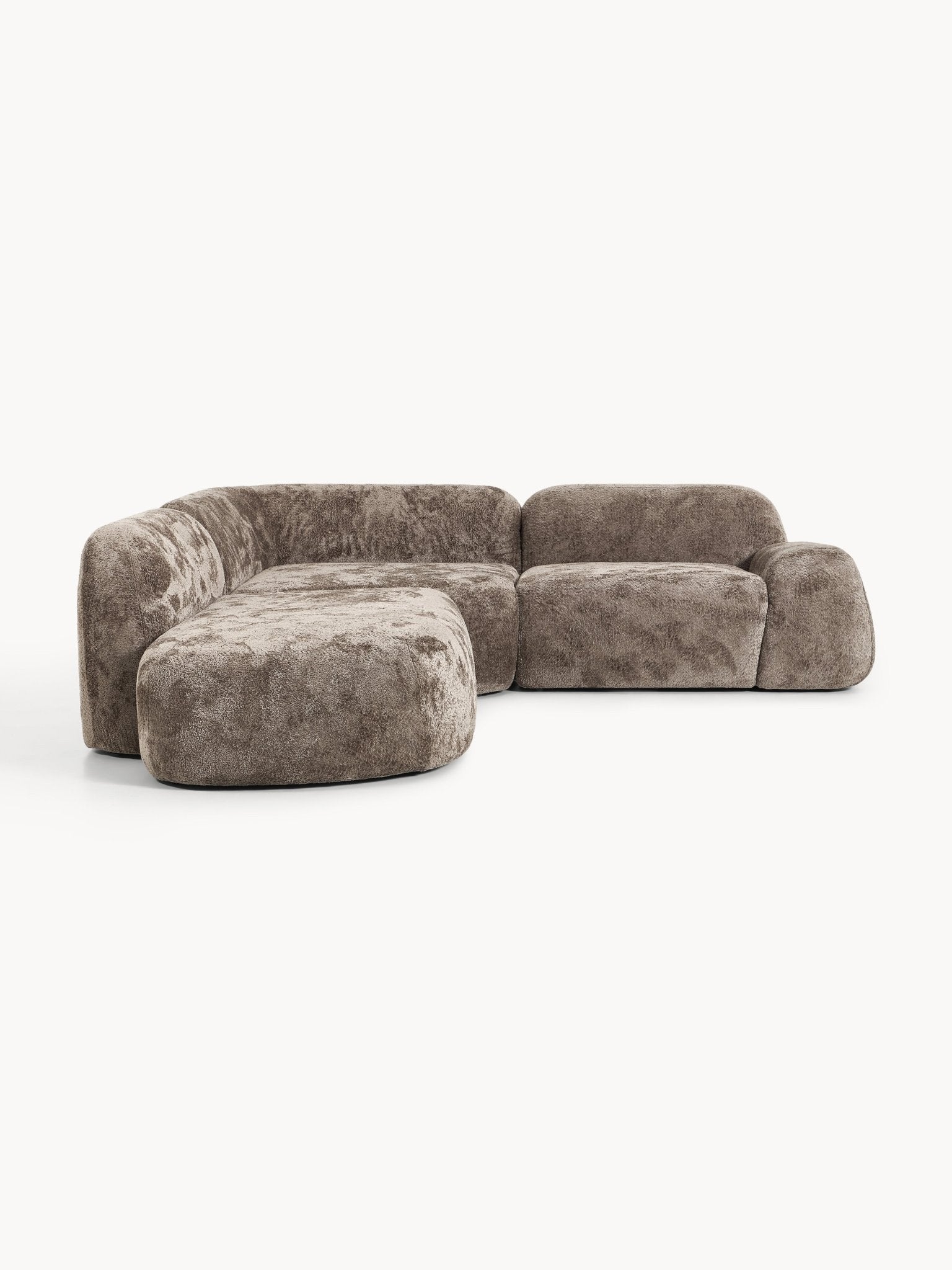 Wolke Modüler Köşe Koltuk 4-Kişilik Teddy Buklet Şezlonglu - Velotti