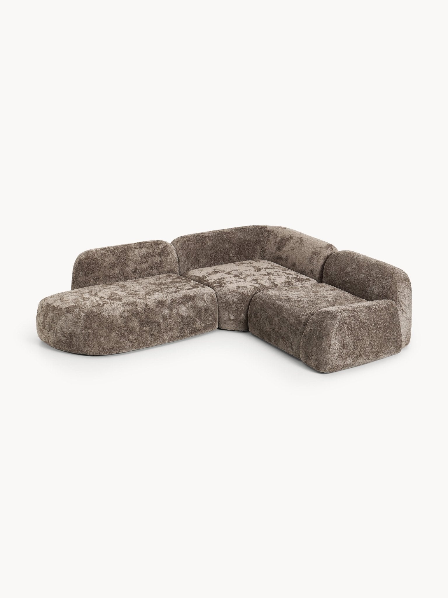 Wolke Modüler Köşe Koltuk 4-Kişilik Teddy Buklet Şezlonglu - Velotti