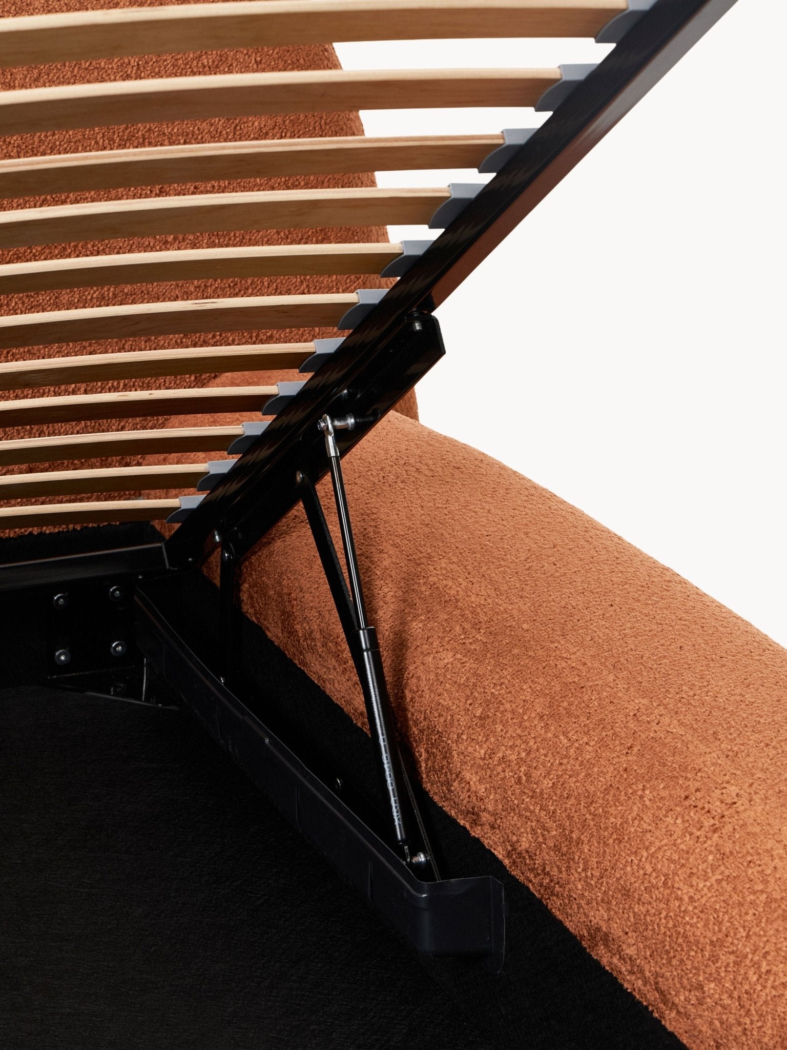 Wolke Teddy Bouclé Kumaş Kaplama Depolamalı Karyola 140x200 - Velotti