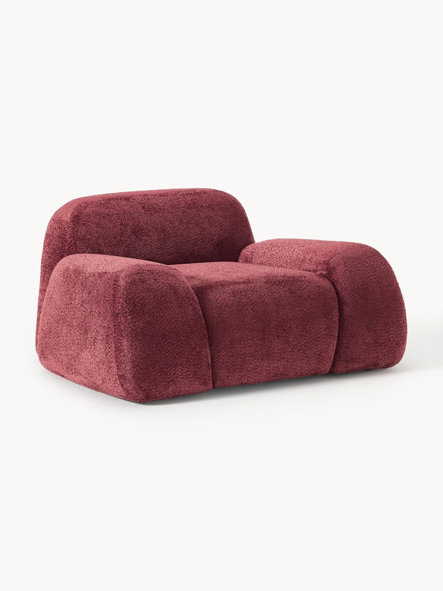 Wolke Teddy Bouclé Lounge Koltuğu Bordeaux Lüks Modern Tasarım - Velotti