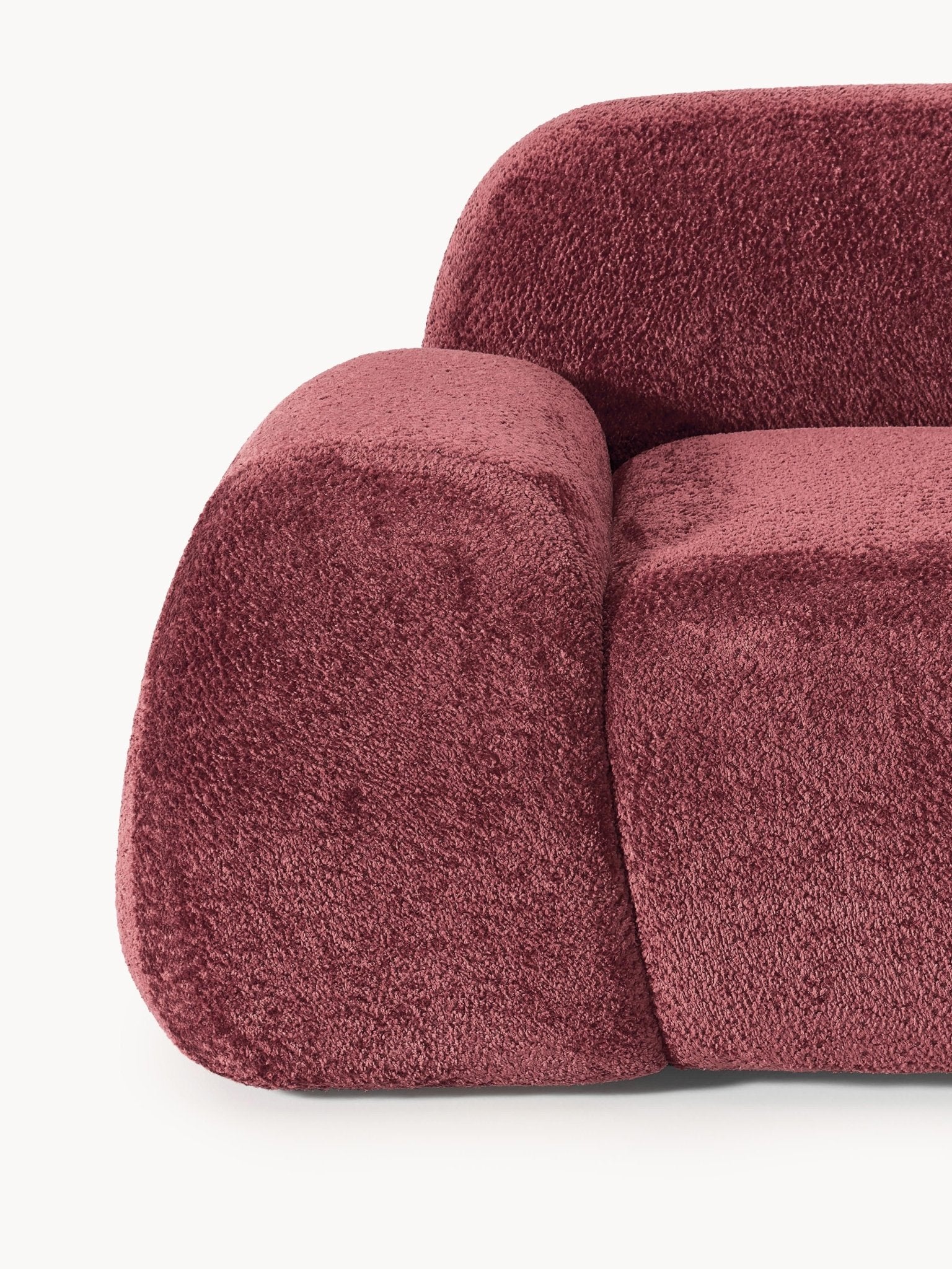 Wolke Teddy Bouclé Lounge Koltuğu Bordeaux Lüks Modern Tasarım - Velotti