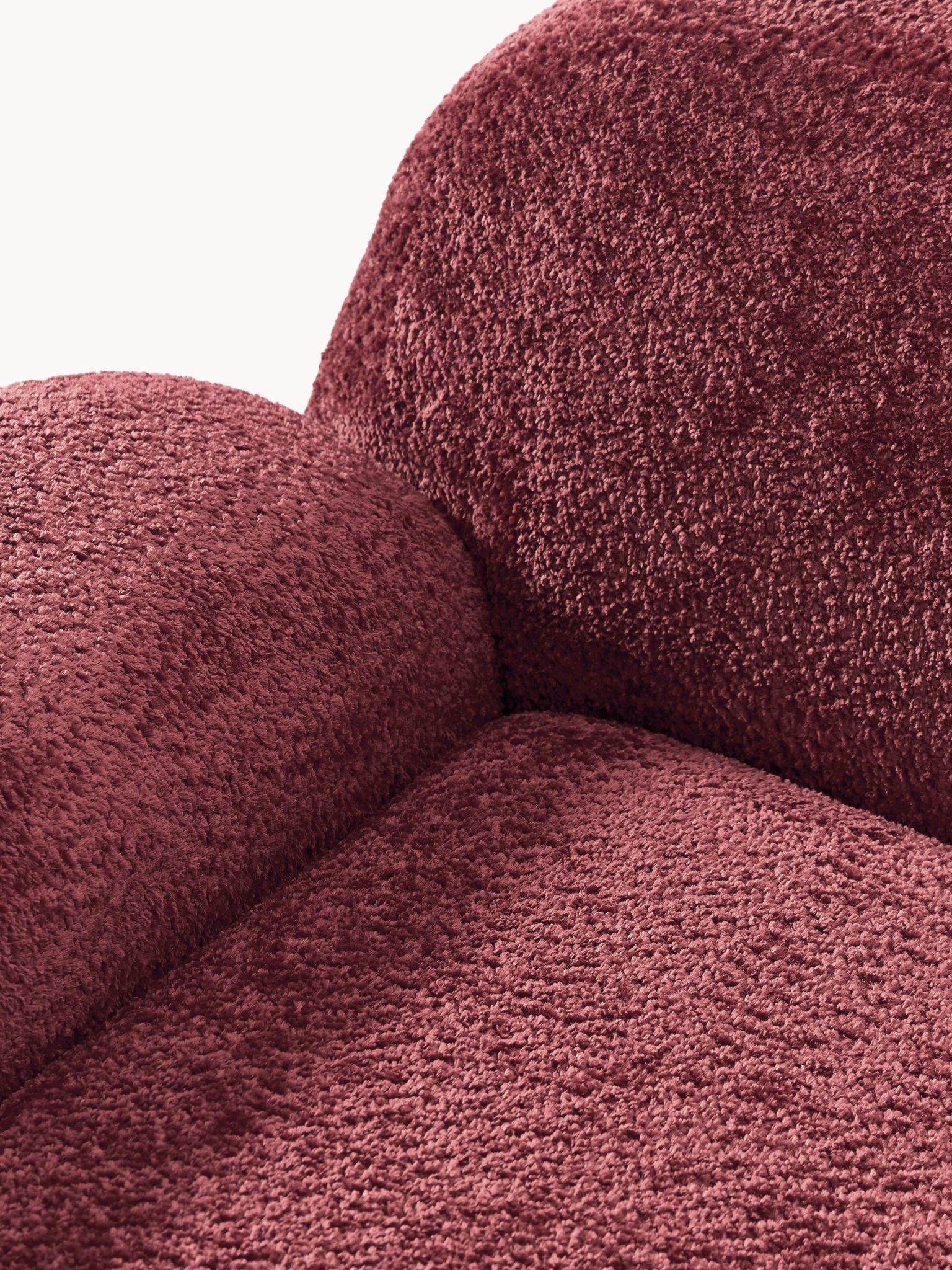 Wolke Teddy Bouclé Lounge Koltuğu Bordeaux Lüks Modern Tasarım - Velotti