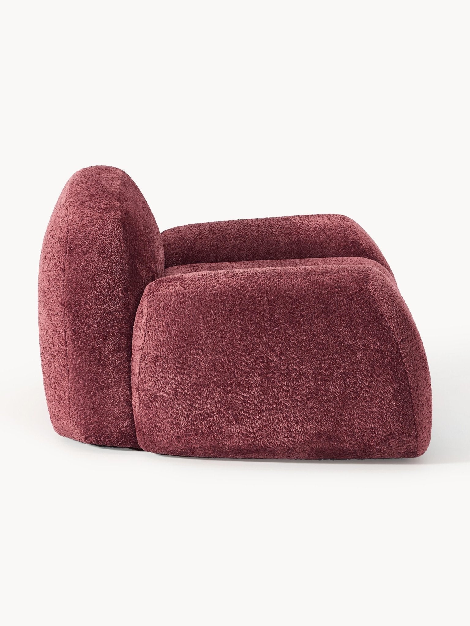 Wolke Teddy Bouclé Lounge Koltuğu Bordeaux Lüks Modern Tasarım - Velotti