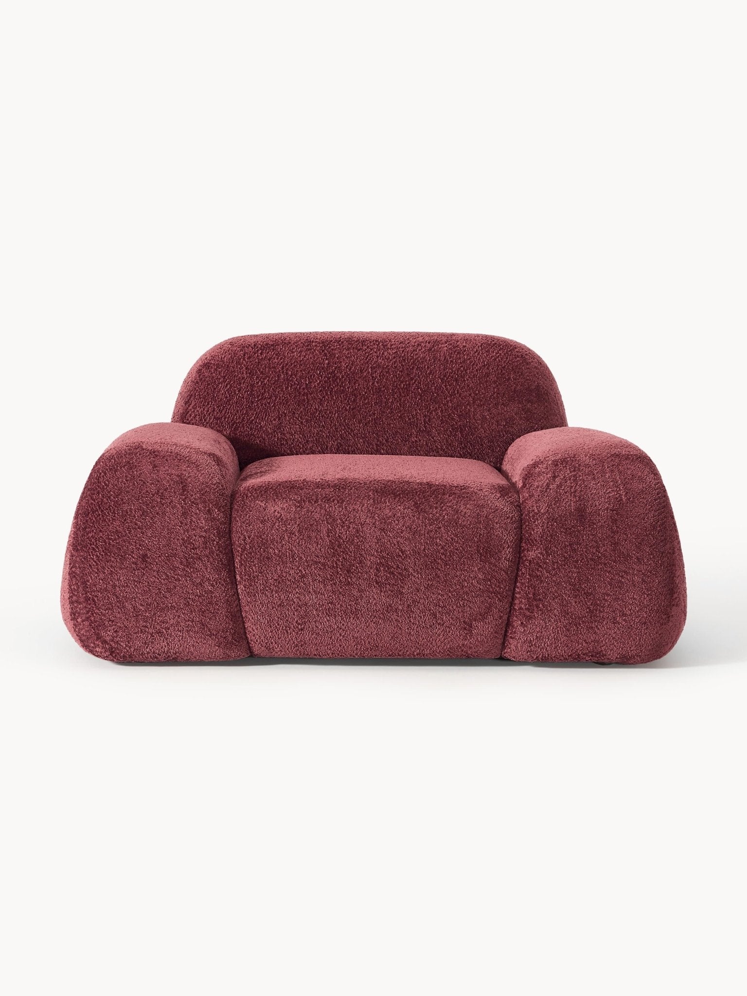 Wolke Teddy Bouclé Lounge Koltuğu Bordeaux Lüks Modern Tasarım - Velotti
