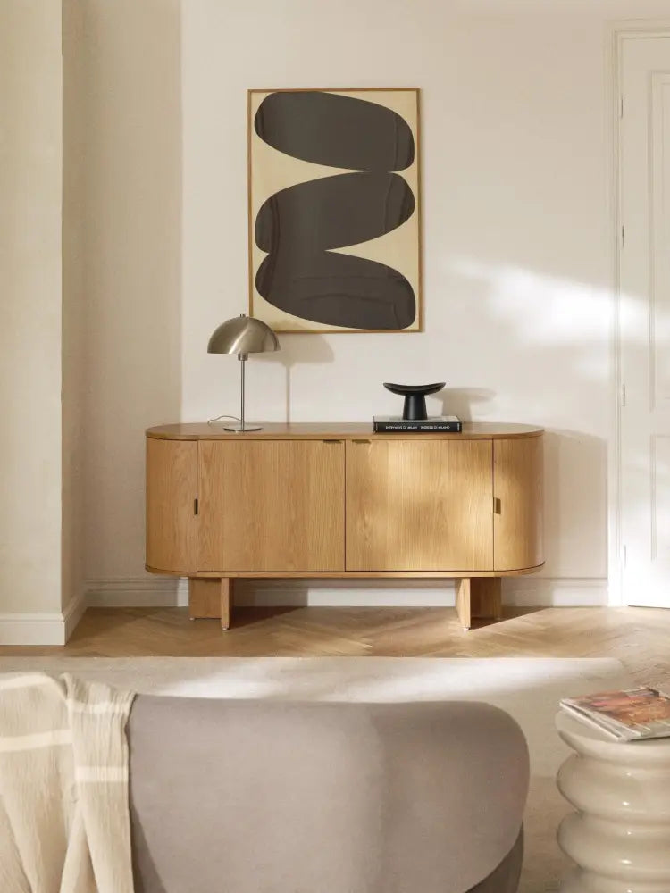 Zumi Ahşap Dressoir Yuvarlak Köşeli Modern Büfe 160 cm - Velotti